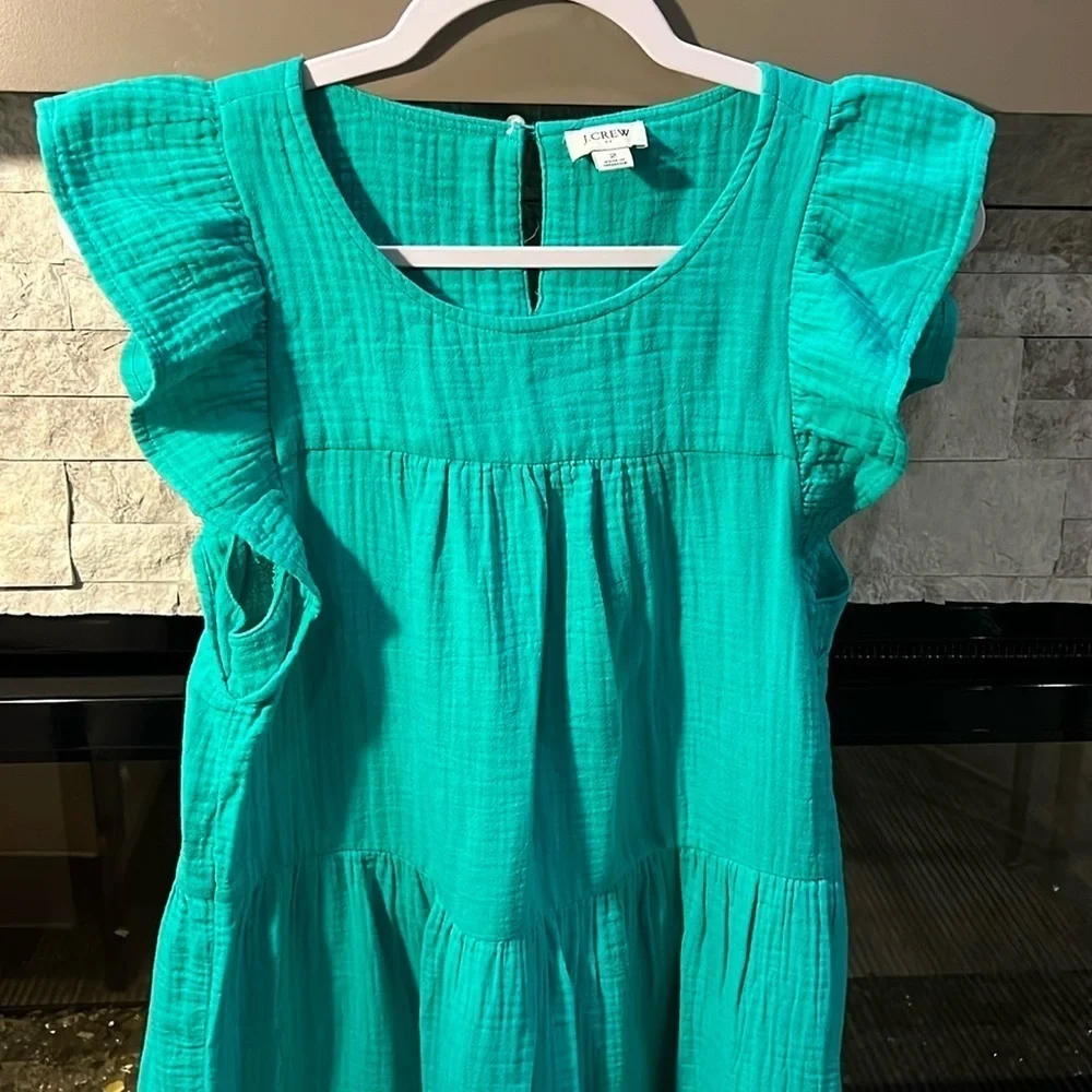 J Crew size 2 green tiered dress